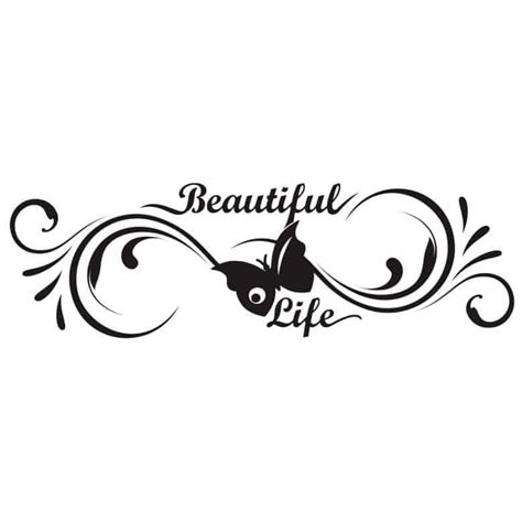 Wandtattoo Beautiful Life Wandsticker Mit Schmetterling Wall Artde