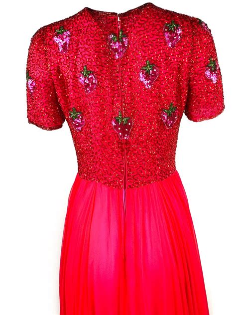 Online shopping for strawberry dress from a great selection of clothing & accessories at. Vintage BOB MACKIE Red and Pink Strawberry Maxi Evening ...
