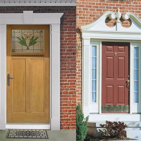 Exterior Door Pediment And Pilasters | Exterior door trim, Exterior entry doors, Exterior front ...