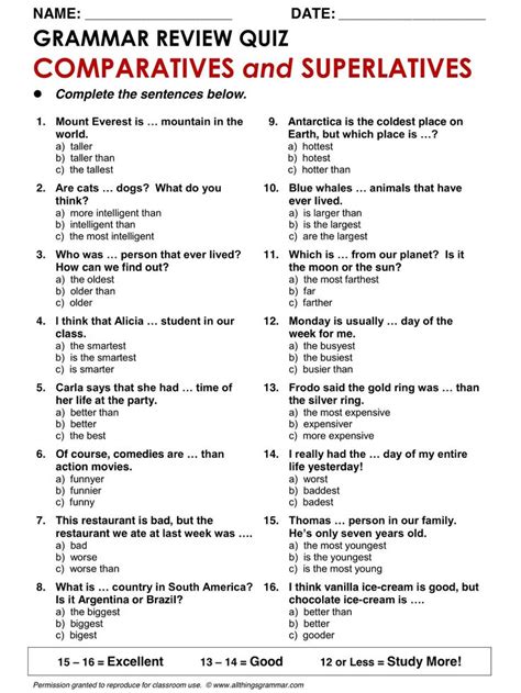 Classified Comparative And Superlative Adjectives Worksheets My Xxx Hot Girl