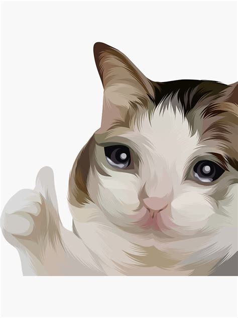 Thumbs Up Cat Meme Sticker Sticker For Sale By Solusmind Redbubble