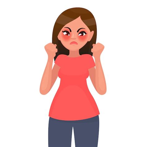 Premium Vector Woman Is Angry And Discontent Illustration In Cartoon