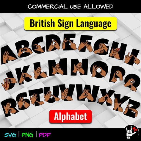 Bsl Sign Language Alphabet Svg Bundle Bsl Alphabet British Etsy