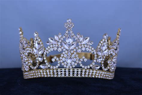Continental Premium Gold All Clear Adjustable Contoured Crown Tiara