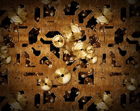 Two Steam Punk Styled Cogs And Gears Backgrounds