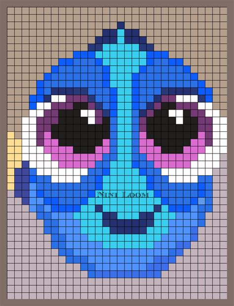 Voir plus d'idées sur le thème dessin pixel, pixel art, coloriage pixel. Bébé Dory trop chou en pixels 💋💋 | Crochet pixel, Pixel art minecraft, Dessin petit carreau