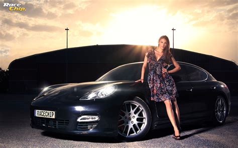 Car Women Brunette Porsche Panamera Women With Cars Wallpapers Hd