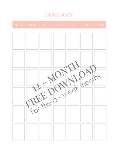 Blank Calendar Free Vertical Monthly Calendar Printable Calendar