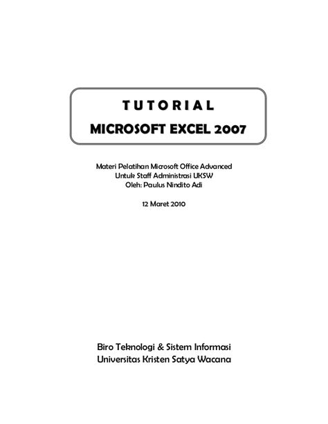 Tutorial Microsoft Excel2007