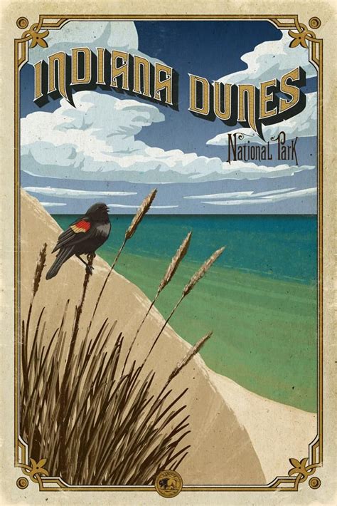 Indiana Dunes National Park Poster Hikeanddraw Indiana Dunes National Park National Park
