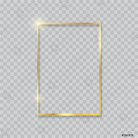 Gold Shiny Glowing Vintage Frame On Transparent Background Vector Stock