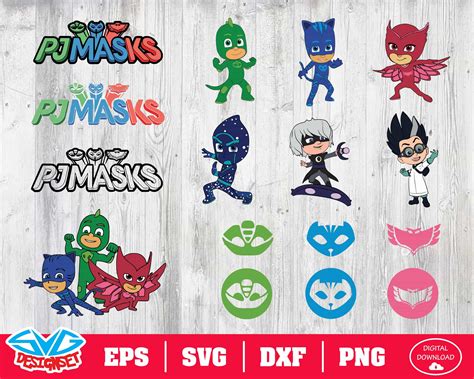 Pj Masks Svg Dxf Eps Png Clipart Silhouette And Cutfiles