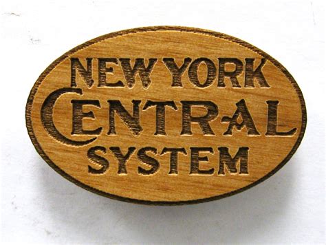 New York Central Railroad Logo Wooden Fridge Magnet Black Etsy