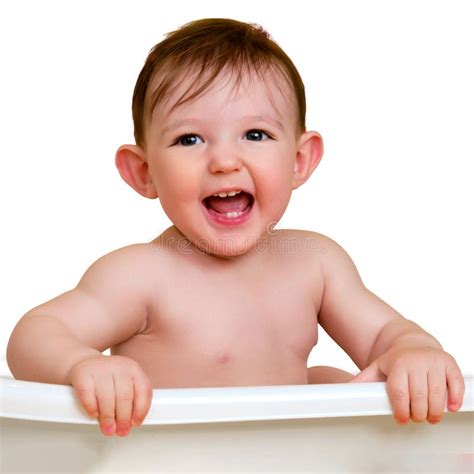 Happy Little Boy Bathing In Bathtub Stock Image Image Of Little
