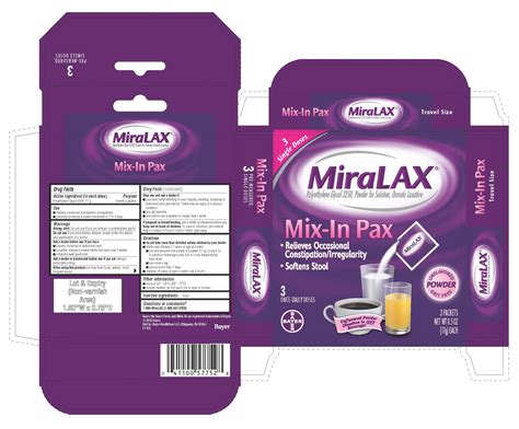 MiraLAX (powder, for solution) Bayer HealthCare LLC.