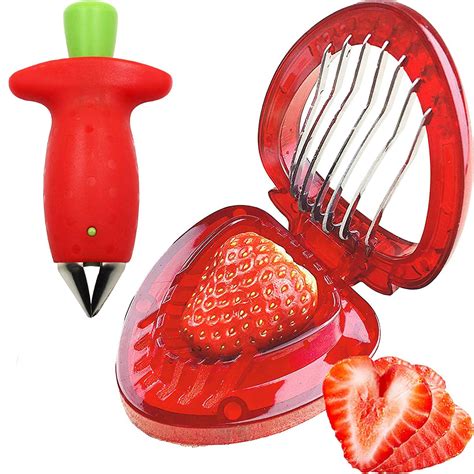 Bomutovy Strawberry Slicer Cutter With Strawberry Huller Stem Remover