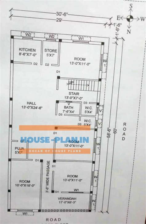 3060 House Plan With Verandah 4 Bedrooms Toilets Kitchen