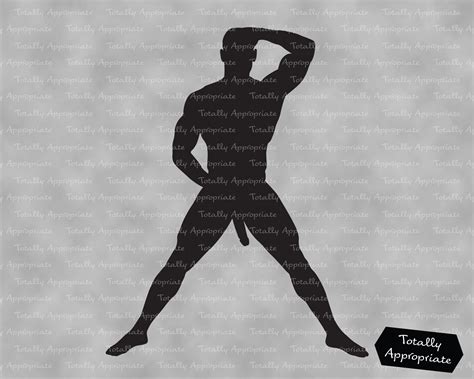 Muscle Man Penis Silhouette Clip Art Naked Hot Guy M Nnliche Etsy