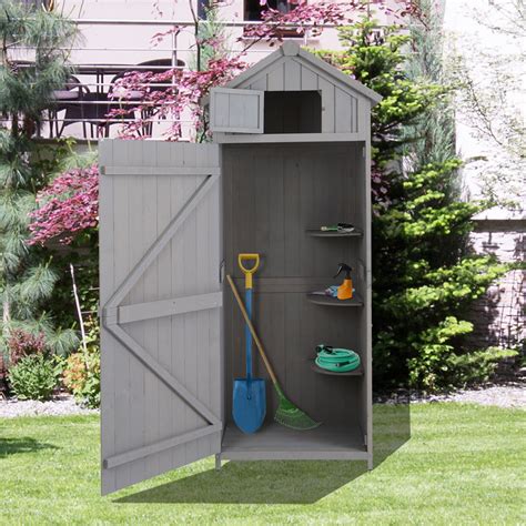 Outsunny Garden Wooden Shed Beach Hut Outdoor Tool Storage Cupboard