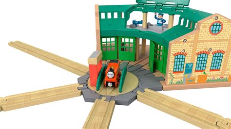 Tidmouth Shed Roundhouse Train Turntable And Sodor Signal House Set