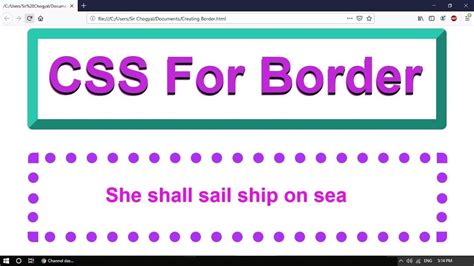 How To Create Borders By Using Css In Html Part Youtube