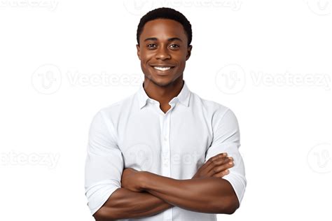 Ai Generated Young Smiling African American Man Portrait On Transparent