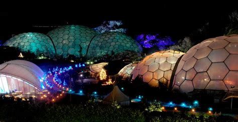 Eden Project At Night Night Architecture Lights Biomes