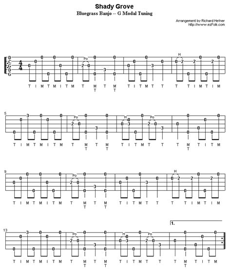 Shady Grove G Modal 3 Finger Shady Grove Banjo Music Banjo Lessons
