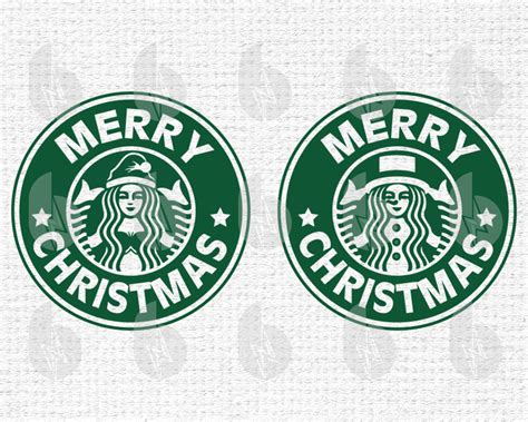 Merry Christmas Starbucks Logo Svg Files For Cricut Etsy