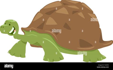 Cartoon Illustration Of Funny Turtle Or Tortoise Animal Character Stock