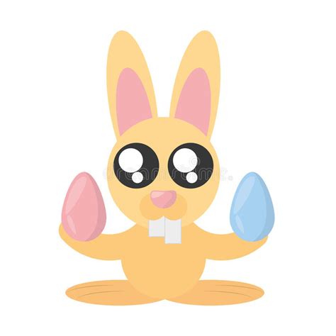 Cute Bunny With Easter Eggs Stock Illustration Illustration Of Bunny