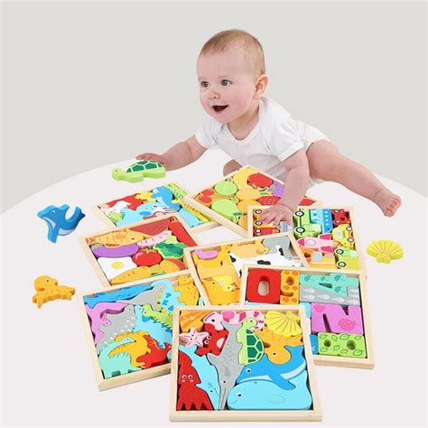 Jigsaw Puzzle Toys Early Education Hand Grasping Board Cartoon Animal