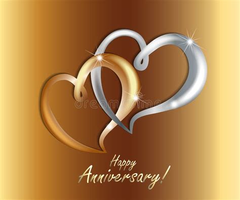 Gold Love Hearts Wedding Anniversary Luxury Symbol Icon Vector Image