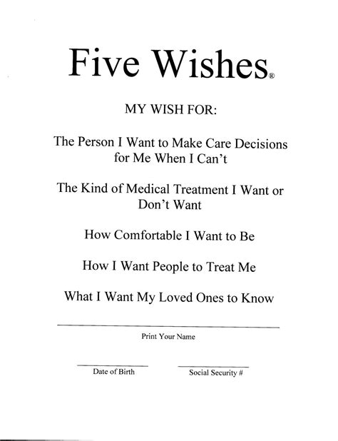 Five Wishes End Of Life Planning By Adrc Mat Su Issuu