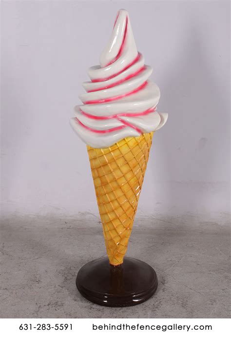 Soft Serve Vanilla Ice Cream Twist Cone On Base Statue Soft Serve Vanilla Ice Cream Twist Cone