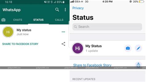 Whatsapp Gets Option To Share Status Updates As Facebook Stories On