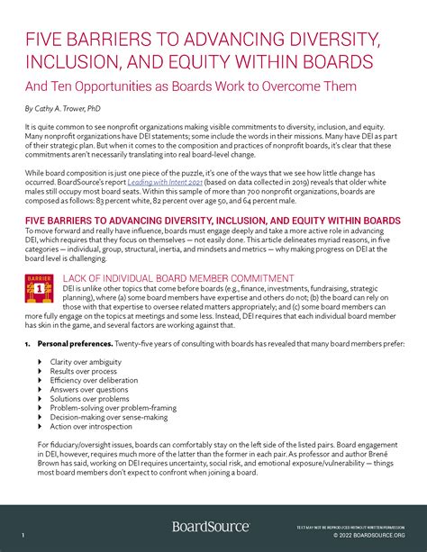 Five Barriers to Advancing Diversity, Inclusion, and Equity Within