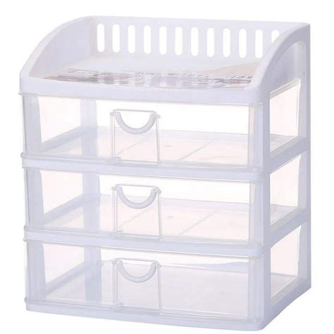 Magshion Large 3 Drawer Plastic Storage Drawer Rack Container Bin