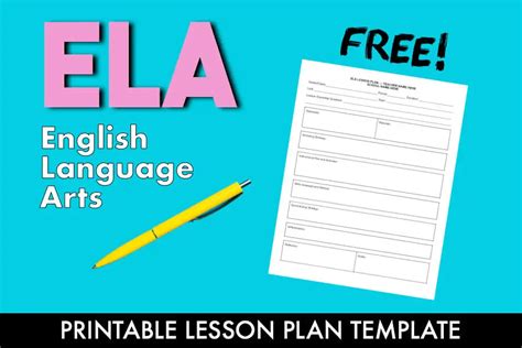 Free English Language Arts Ela Lesson Plan Template