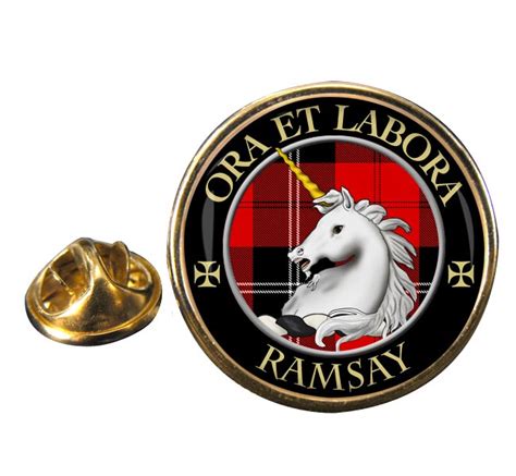 Uk T Shop Ramsay Scottish Clan Round Pin Badge