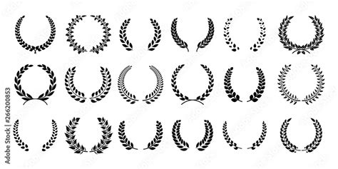 Silhouette Laurel Wreath Greek Olive Branch Champion Award Emblems