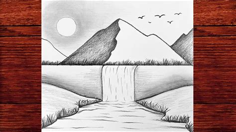 Bas T Karakalem Manzara Resmi Izimi Kolay Karakalem Izimleri Landscape Drawing