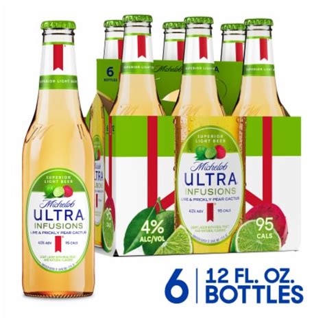 Michelob Ultra Infusions Lime And Prickly Pear Cactus Light Beer Bottles