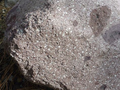 27000 Year Old Red Dacite Rock Displayed Along Devastated Area