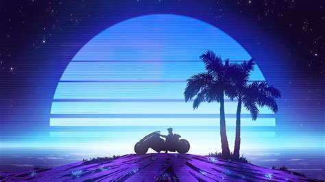 1366x768 Riding To Synthwave Beach Laptop Hd Hd 4k Wallpapersimages