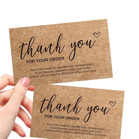 30 Thank You For Your Order Card Kraft Paper Business Card Etsy