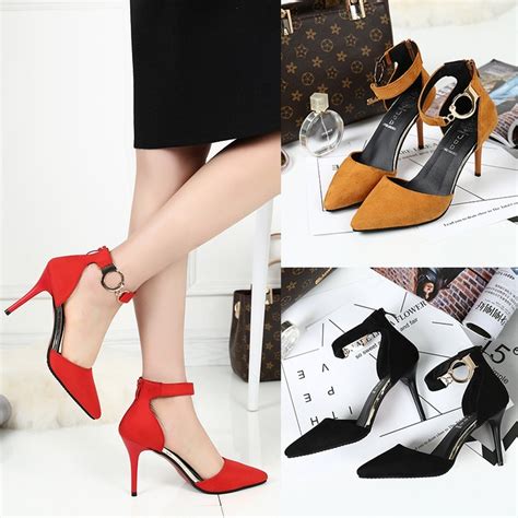 Sexy Red Bottom Pointed Toe High Heels Women Pumps Shoes Shopee