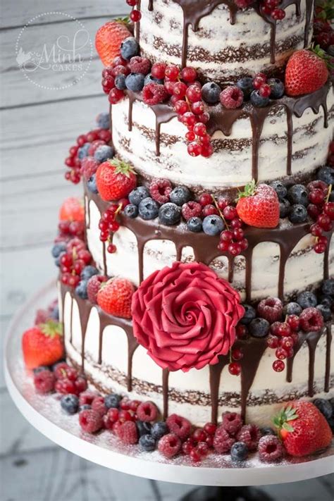 The bold colour of a red velvet cake is a delight to the eye and, with its rich cream cheese vanilla icing, it's even more of a joy to eat. 55 best Unfrosted Wedding Cakes images on Pinterest | Cake ...