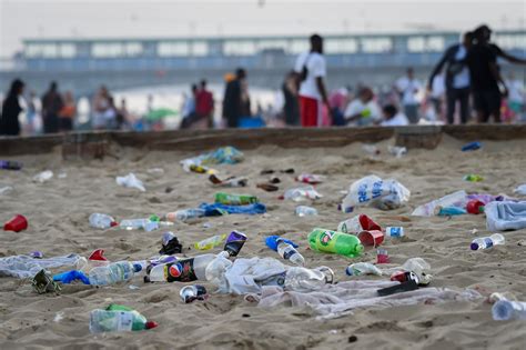Tonnes Of Rubbish Left Behind On Bournemouth Beach By Sunseekers On