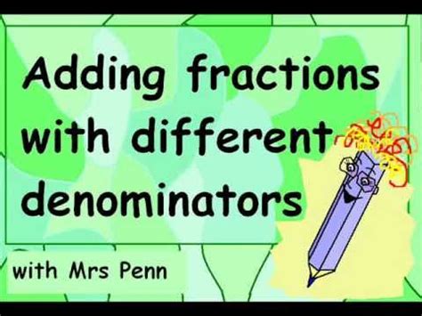 How to add fractions with unlike denominators with examples from k5 learning. Adding fractions with different denominators - YouTube